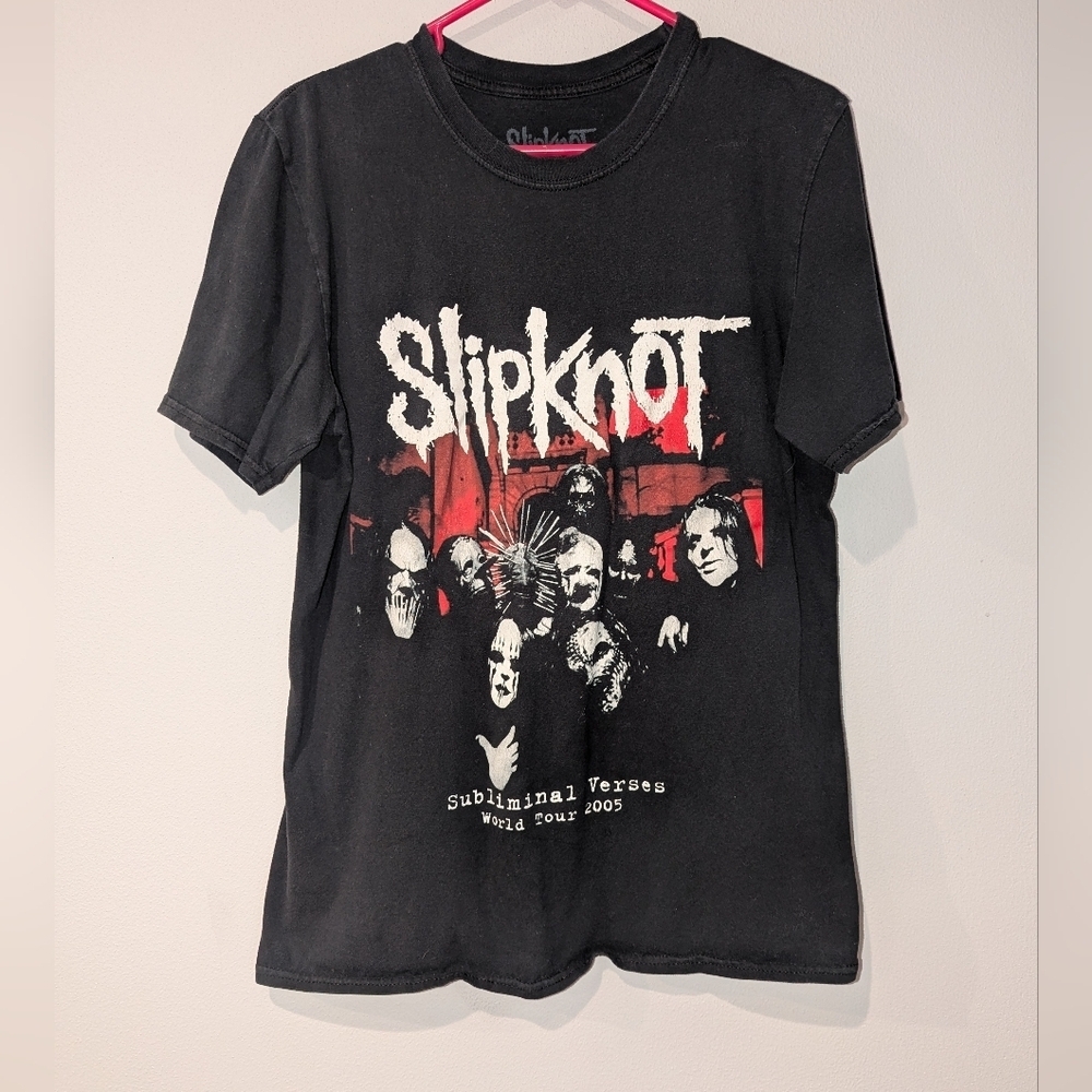 Slipknot band concert T-shirt size medium. Subliminal Verses tour. Black shirt